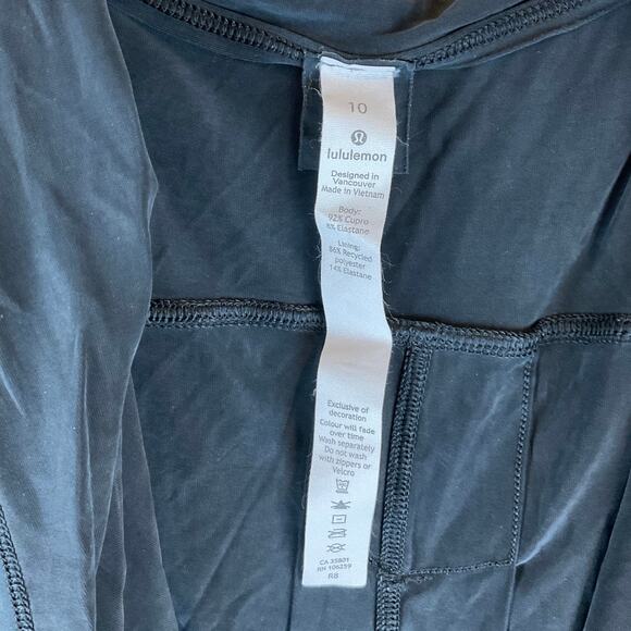 Lululemon Women's Open Hooded Cardigan/Wrap, Black - Size 10 - Picture 3 of 6